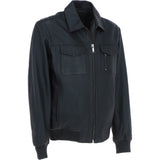 Real Leather Bomber Jacket With Brando Collar Black: Prime Bomber