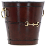 Stylish and Functional Ashwood Genuine Leather Ice Bucket Chestnut: LF-137