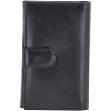Small Vegetable Tanned Cash And 12 Card Envelope Purse Black: V-62