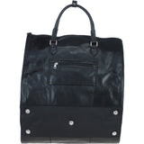 Premium Leather Holdall with Detachable Shoulder Strap Black: pl-49