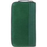 Ashwood 4 Card Zip Around Suede and Leather Purse Green: S-20