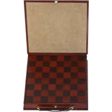 Hand Finished Luxury Leather Chess Set Chestnut: LF-117
