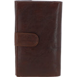 Women's Vintage Wash 12 Card Leather  Purse Brandy : G-42