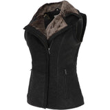 Fitted Leather Gilet With Faux Fur Collar Black/snu: IT GILLET