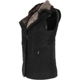 Fitted Leather Gilet With Faux Fur Collar Black/snu: IT GILLET