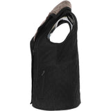 Fitted Leather Gilet With Faux Fur Collar Black/snu: IT GILLET