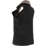 Fitted Leather Gilet With Faux Fur Collar Black/snu: IT GILLET