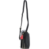 Ashwood Ladies Flap Over Leather Shoulder Bag Black: J-14