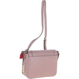 Ashwood Ladies Flap Over Leather Shoulder Bag Wood Rose: J-14