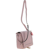 Ashwood Ladies Flap Over Leather Shoulder Bag Wood Rose: J-14