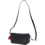 Ashwood Ladies Small Flap Over Leather Shoulder Bag Black: J-15