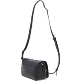 Ashwood Ladies Small Flap Over Leather Shoulder Bag Black: J-15