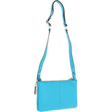 Ashwood Ladies Two Sections Leather Shoulder Bag Blue Atoll: J-18