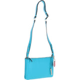 Ashwood Ladies Two Sections Leather Shoulder Bag Blue Atoll: J-18