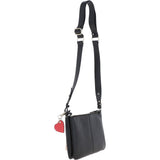 Ashwood Ladies Two Sections Leather Shoulder Bag Black: J-18