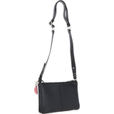 Ashwood Ladies Two Sections Leather Shoulder Bag Black: J-18