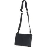 Ashwood Ladies Two Sections Leather Shoulder Bag Black: J-18