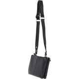 Ashwood Ladies Two Sections Leather Shoulder Bag Black: J-18