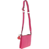 Ashwood Ladies Two Sections Leather Shoulder Bag Raspberry: J-18