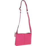 Ashwood Ladies Two Sections Leather Shoulder Bag Raspberry: J-18