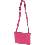 Ashwood Ladies Two Sections Leather Shoulder Bag Raspberry: J-18