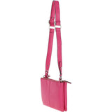 Ashwood Ladies Two Sections Leather Shoulder Bag Raspberry: J-18
