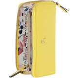 8 Card Zip Around RFID Protected Large Leather Purse Aurora Yellow: J-51