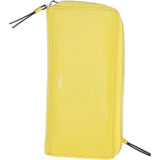 8 Card Zip Around RFID Protected Large Leather Purse Aurora Yellow: J-51