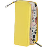 8 Card Zip Around RFID Protected Large Leather Purse Aurora Yellow: J-51