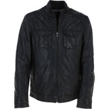 Trapper Mens Nappa Leather Jacket Black: Jason