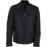 Trapper Mens Nappa Leather Jacket Black: Jason