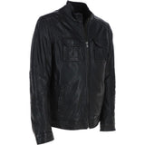 Trapper Mens Nappa Leather Jacket Black: Jason