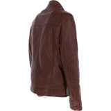 Trapper Mens Nappa Leather Jacket Red Brown: Jason