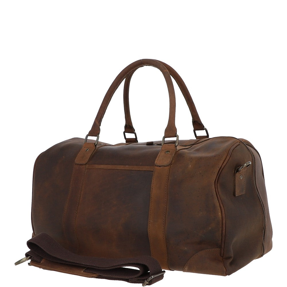 Large Vintage Leather Travel Holdall Tan: Jayden
