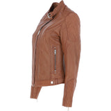 Leather Jacket Tan: JESSY-2