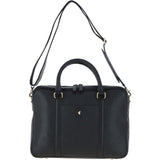 Mens Leather Laptop Messenger Bag Black: GB JOE
