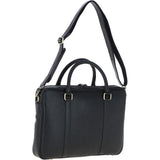 Mens Leather Laptop Messenger Bag Black: GB JOE