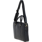 Mens Leather Laptop Messenger Bag Black: GB JOE
