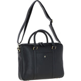 Mens Leather Laptop Messenger Bag Black: GB JOE