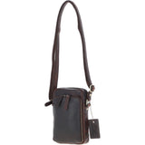 Leather Crossbody Smartphone Bag Brown: K-41