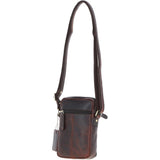 Leather Crossbody Smartphone Bag Brown: K-41
