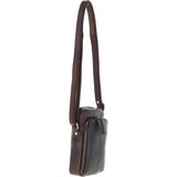 Leather Crossbody Smartphone Bag Brown: K-41