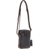 Leather Crossbody Smartphone Bag Brown: K-41
