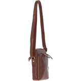 Leather Crossbody Smartphone Bag Chestnut: K-41