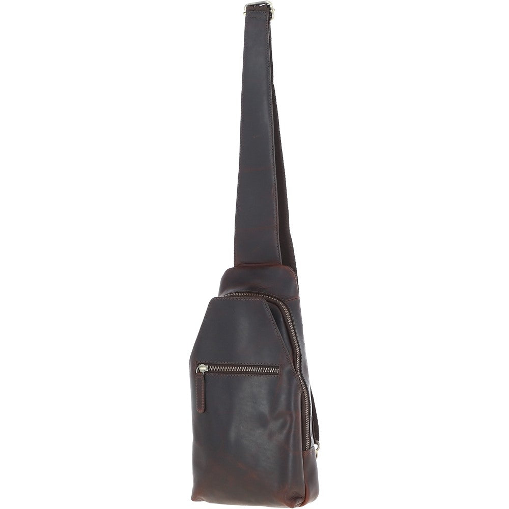 Ashwood Three Pocket Leather Sling Bag Brown : k-43