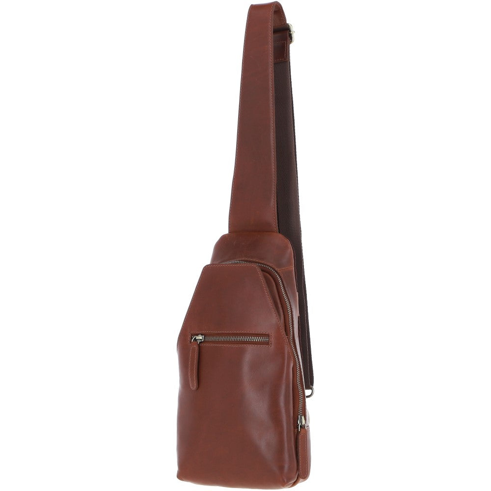Ashwood Three Pocket Leather Sling Bag Chestnut : k-43