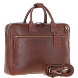 Medium Luxury Leather Ipad Work Bag Chestnut: K-46