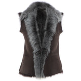 Reversible Toscana Suede Leather Gilet Brown: KB-42