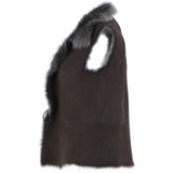 Reversible Toscana Suede Leather Gilet Brown: KB-42