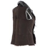 Reversible Toscana Suede Leather Gilet Brown: KB-42